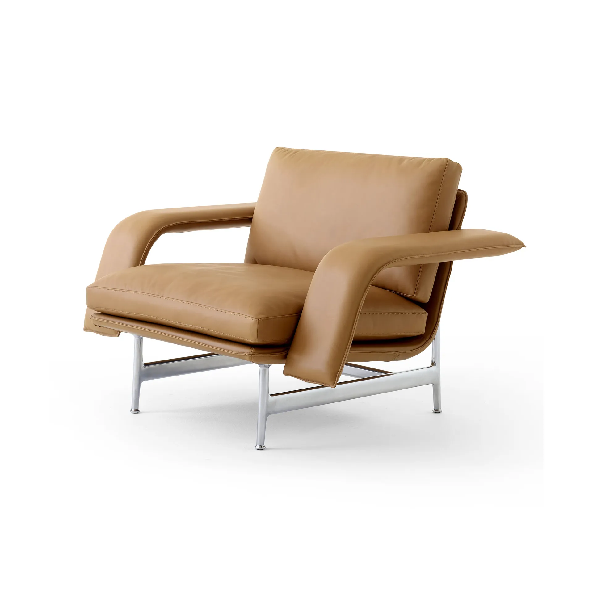 Meantime AV29 lounge chair, Pol. aluminium-Noble leather cognac &Tradition