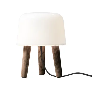 Milk floor lamp - dark oak legs and black cord - &Tradition