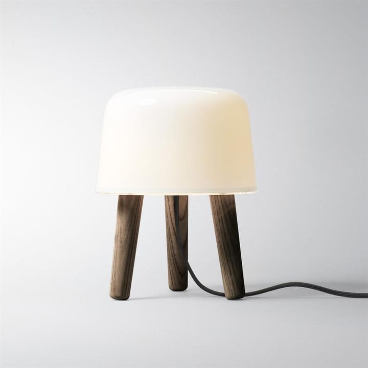 Milk floor lamp - dark oak legs and black cord - &Tradition