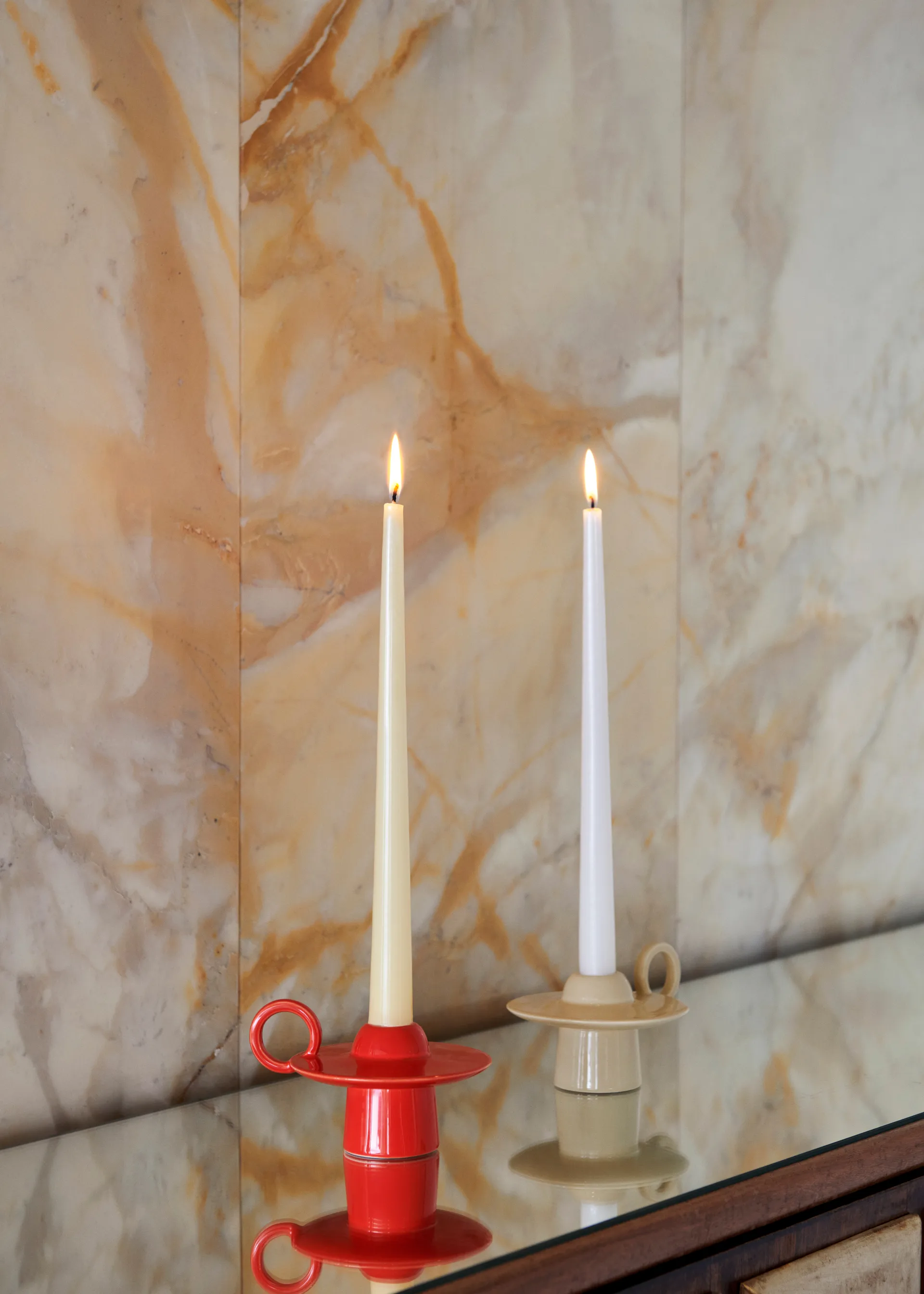 Momento JH39 candle holder, Poppy Red &Tradition