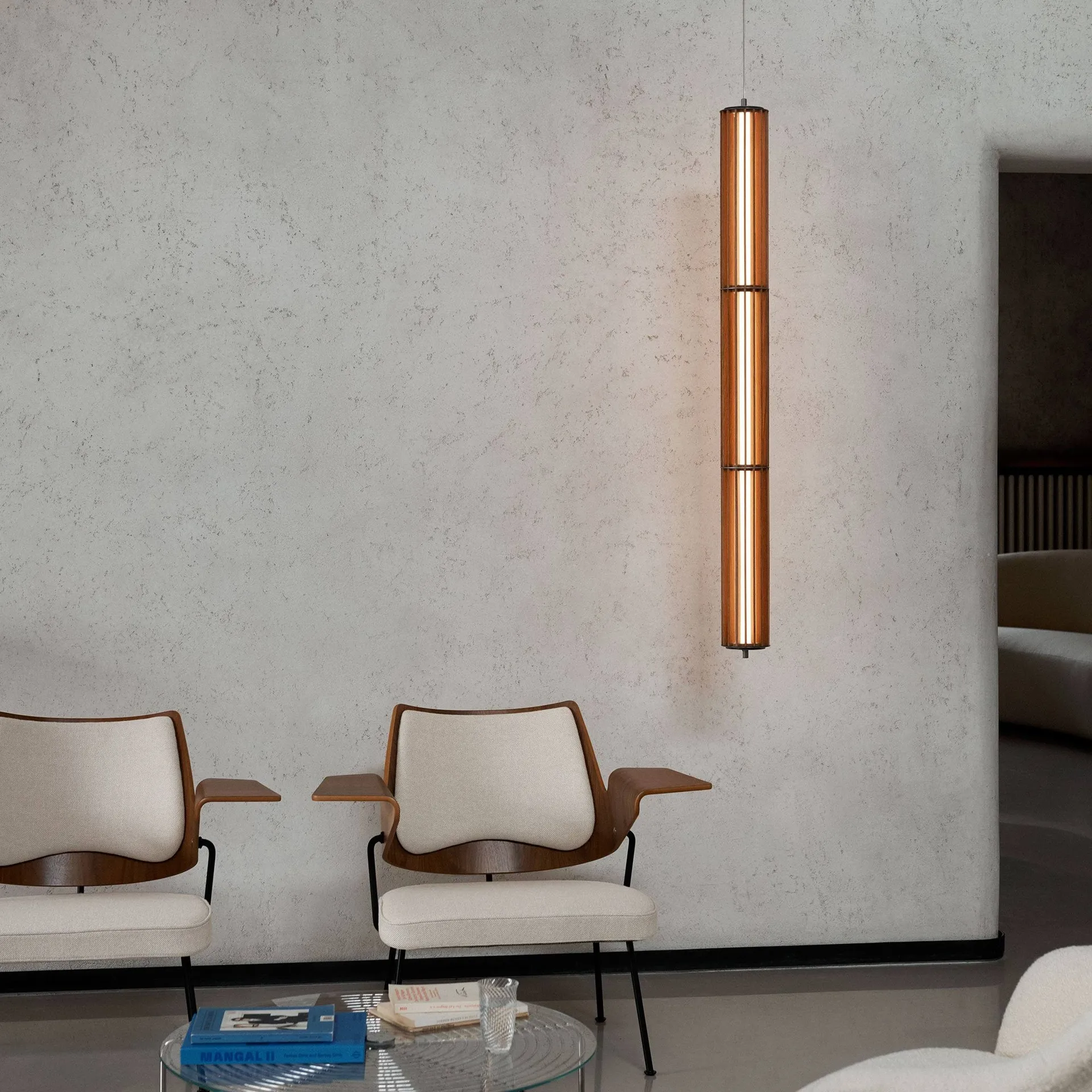Numbra TY1 pendant lamp, Lacquered oak-tumbled aluminium &Tradition
