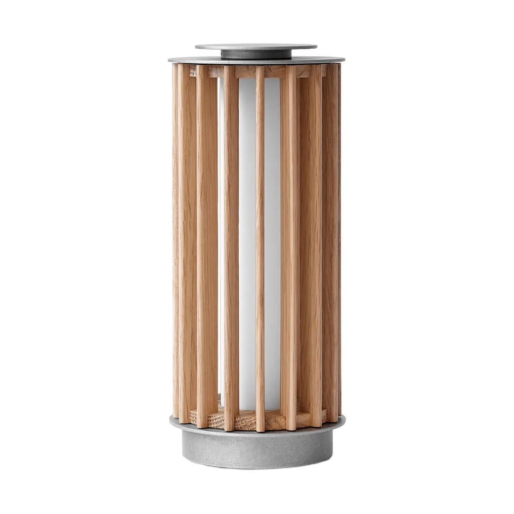 Numbra TY3 portable table lamp, Lacquered oak-tumbled aluminium &Tradition