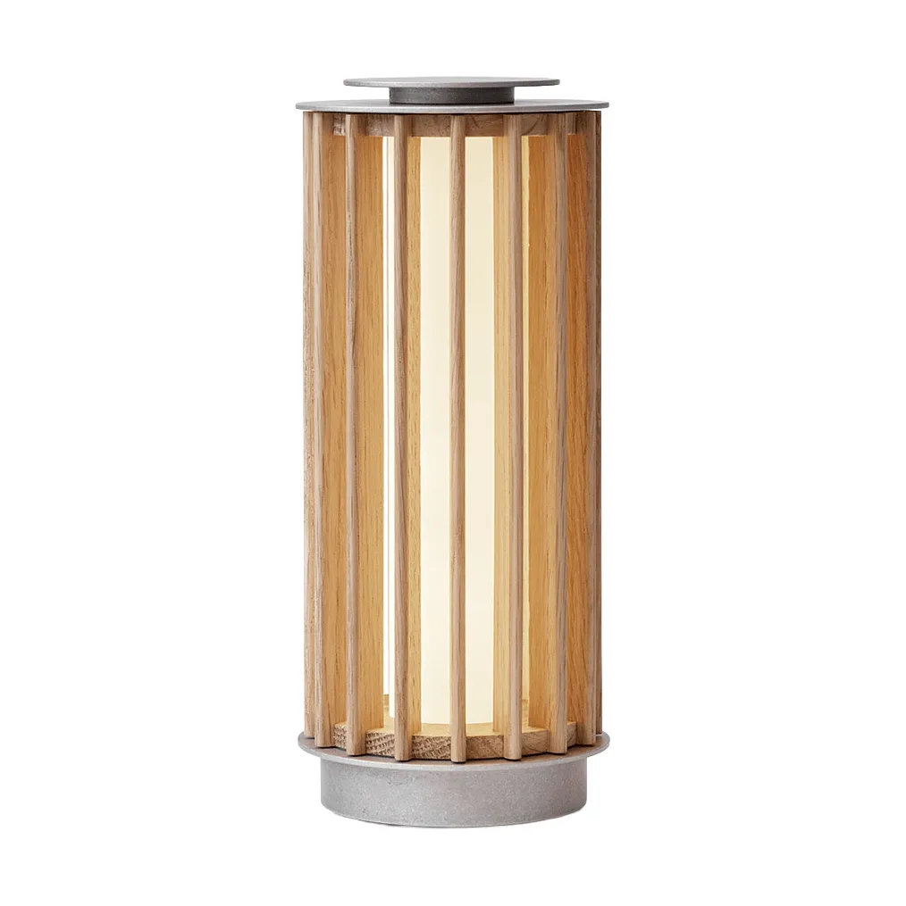 Numbra TY3 portable table lamp, Lacquered oak-tumbled aluminium &Tradition