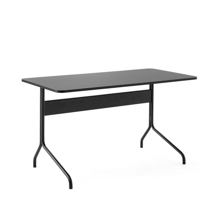 Pavilion AV16 desk - Black linoleum, black lacquered oak, black leg - &Tradition