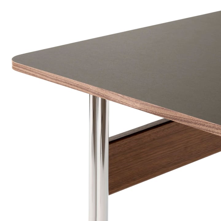 Pavilion AV16 desk - Iron linoleum, lacquered walnut, chrome legs - &Tradition