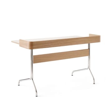 Pavilion AV17 desk - Mushroom linoleum, lacquered oak, chrome legs - &Tradition