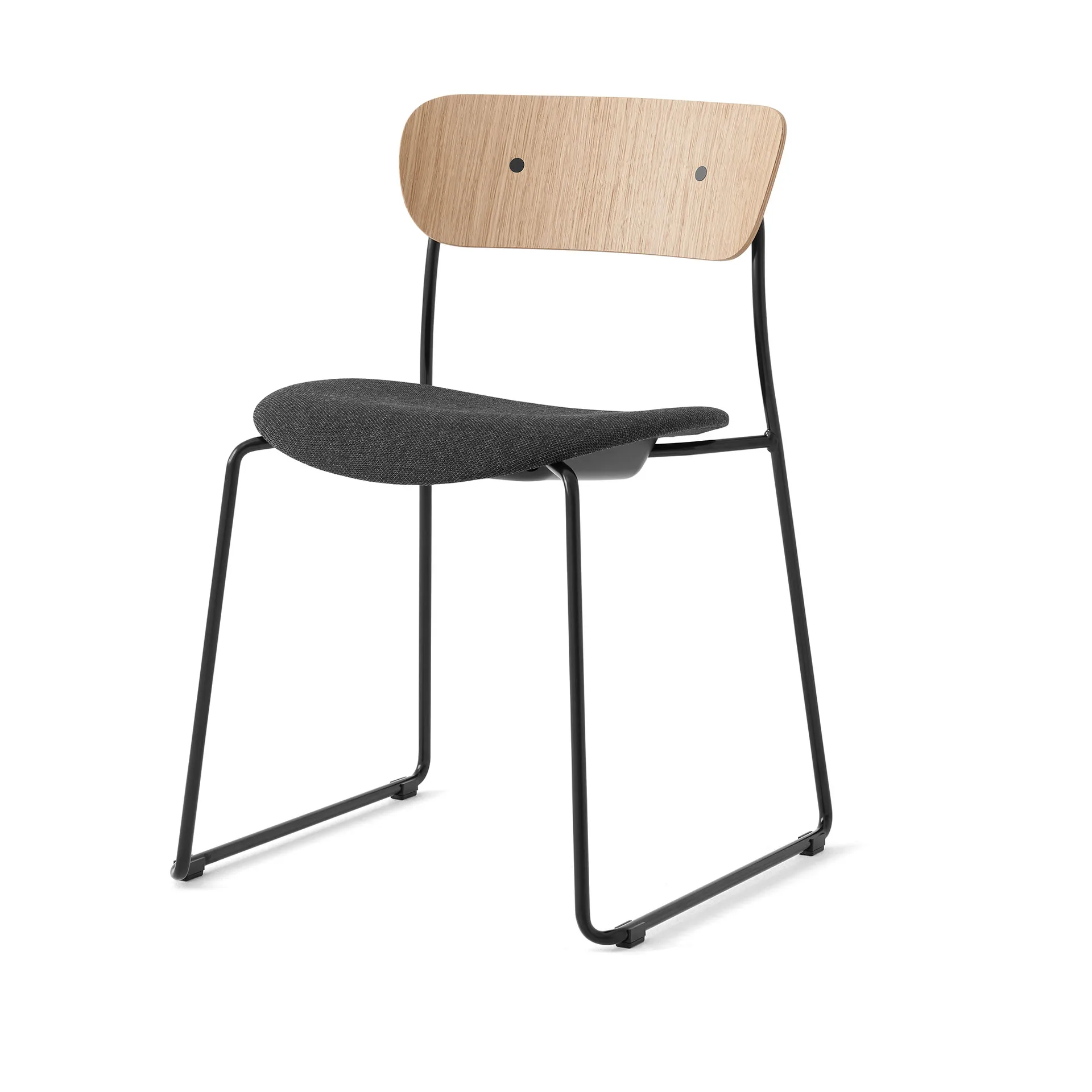 Pavilion AV52 chair upholstered seat, Black-Re-wool 0198 &Tradition