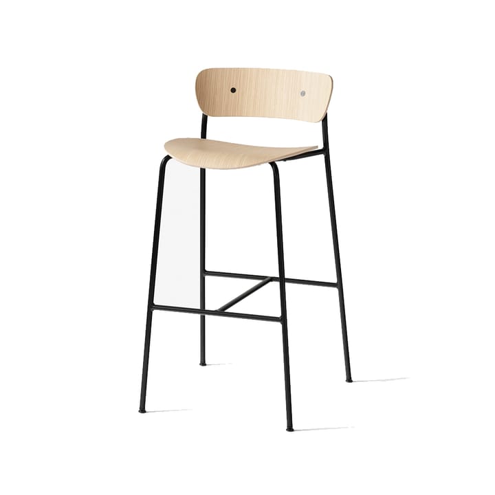 Pavilion AV9 barstool - Oak lacquer, steel legs - &Tradition