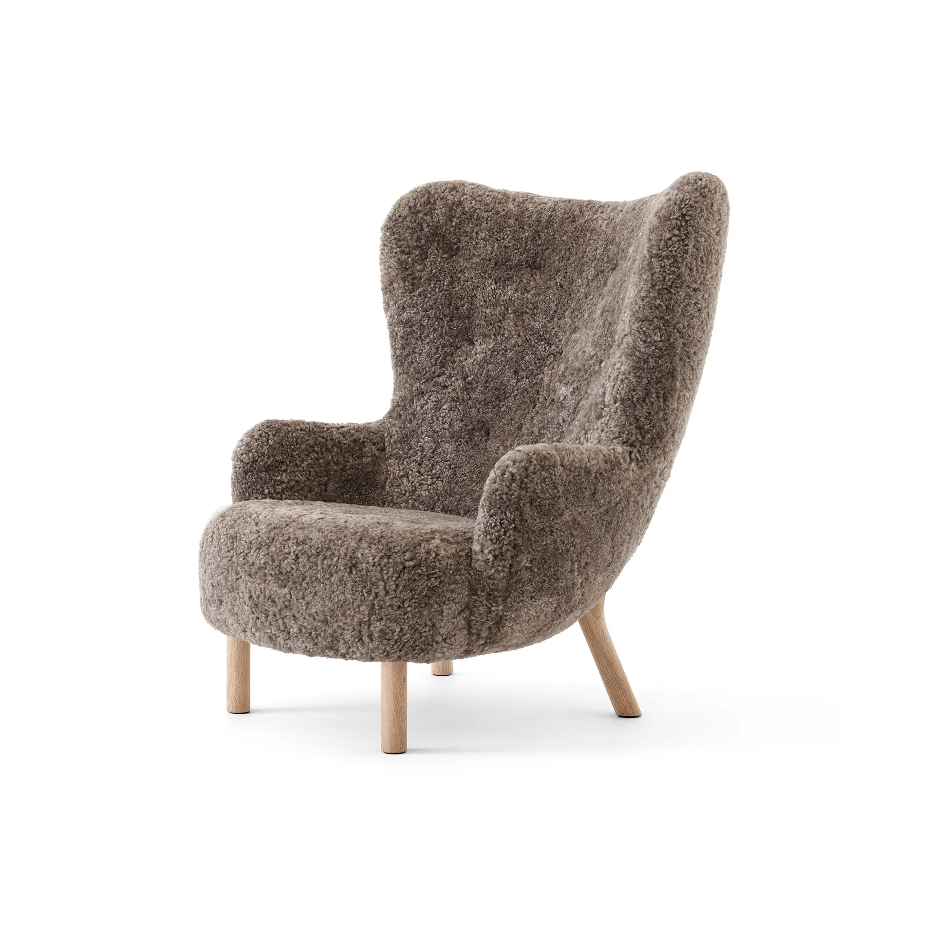 Petra VB3 high armchair, Oiled Oak-Sheepskin Sahara &Tradition