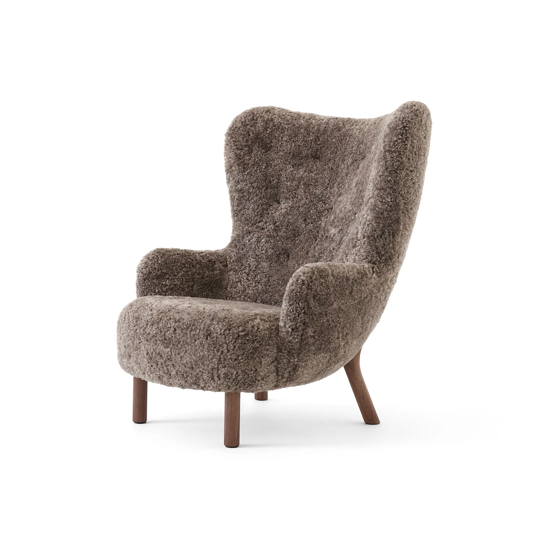 Petra VB3 high armchair, Oiled Walnut-Sheepskin Sahara &Tradition