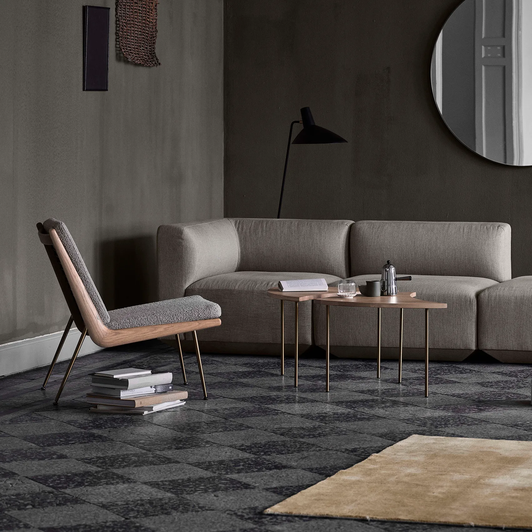 Pinwheel side table HM7, White oiled oak &Tradition