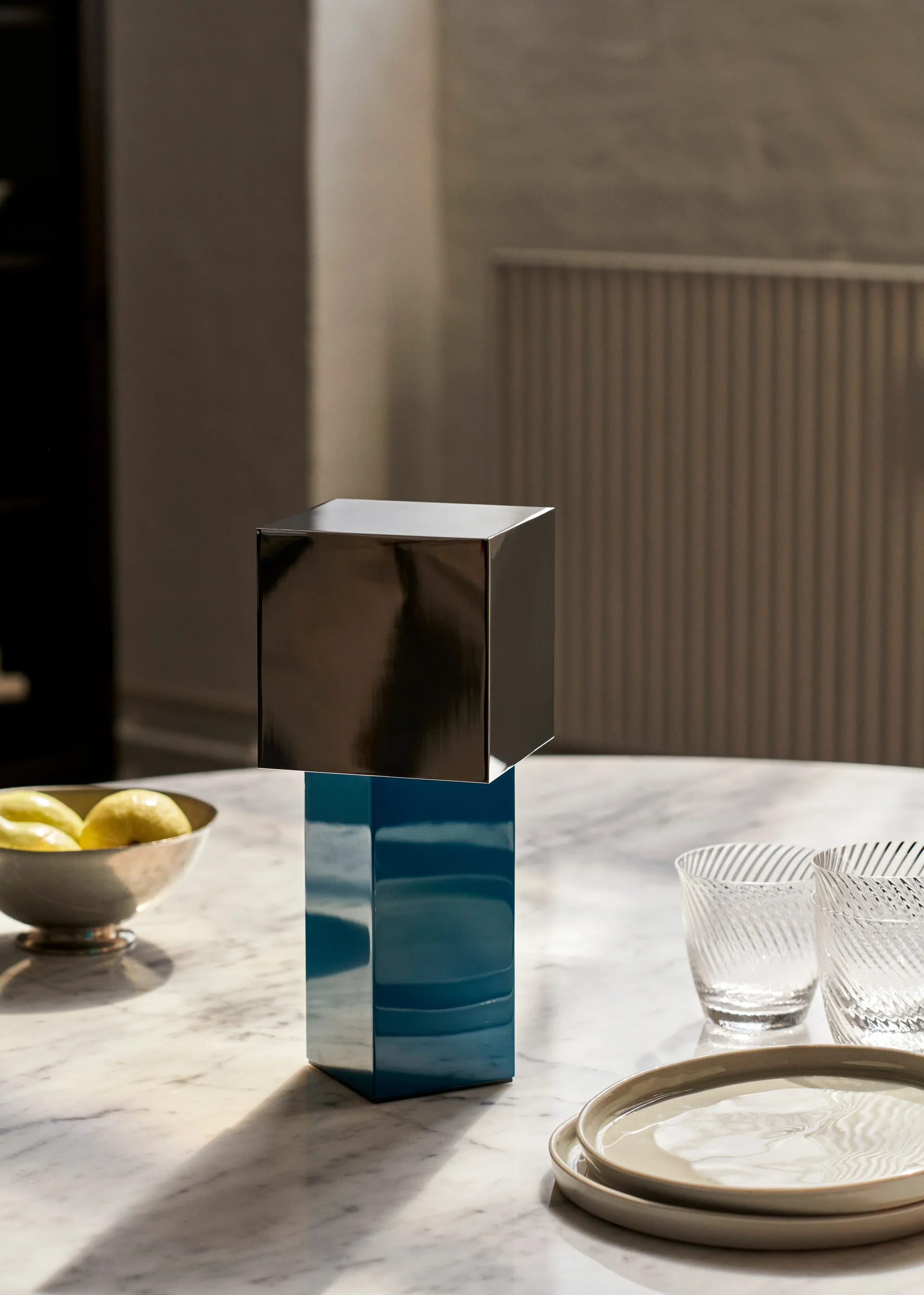 Pivot ATD7 portable lamp, Blue silver &Tradition