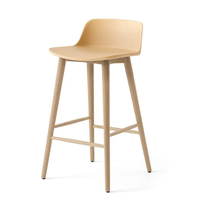 Rely HW118 bar stool - Beige sand-lacquered oak, 65 cm - &Tradition