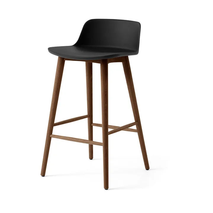 Rely HW118 bar stool - Black-lacquered walnut, 65 cm - &Tradition
