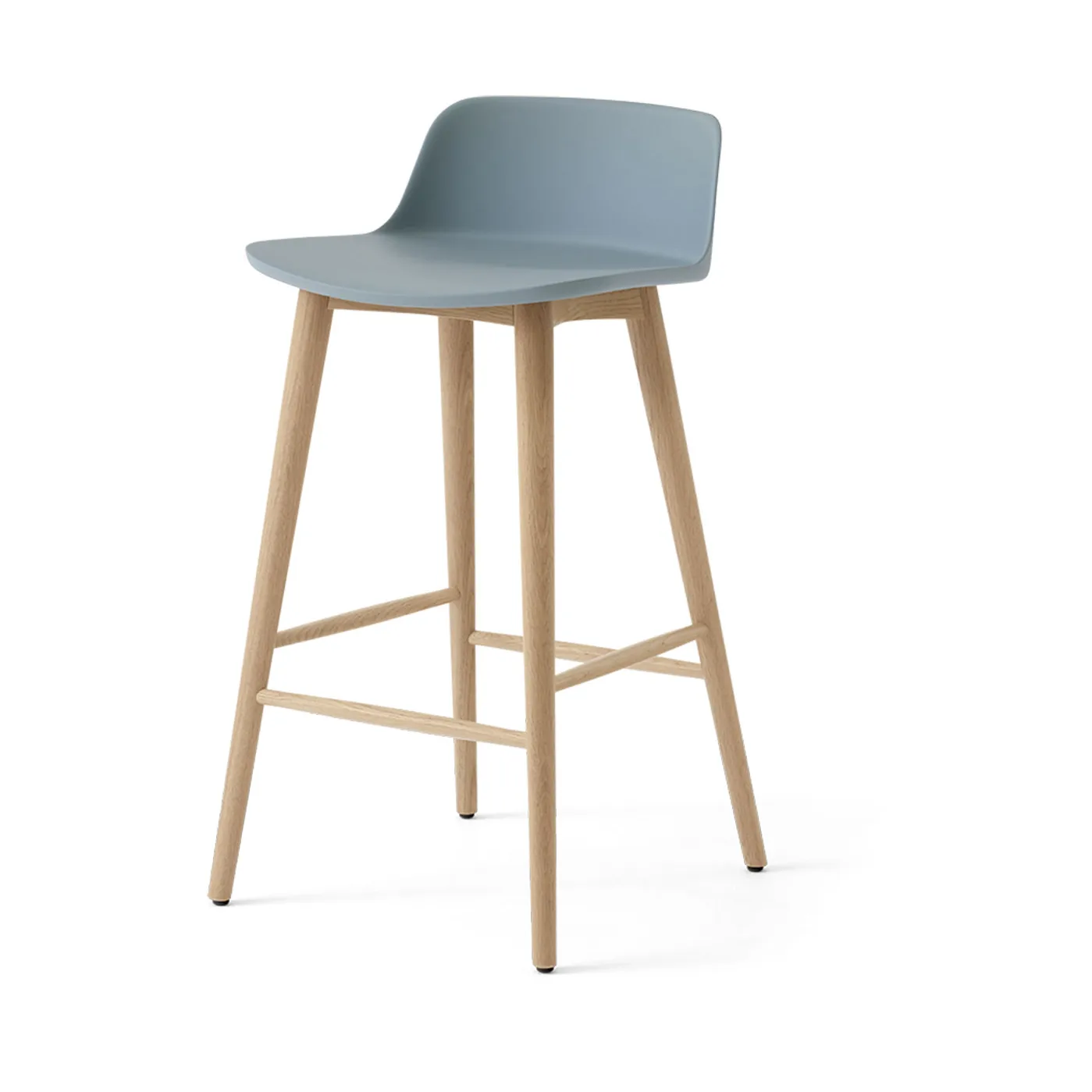 Rely HW118 bar stool, Light blue-lacquered oak, 65 cm &Tradition