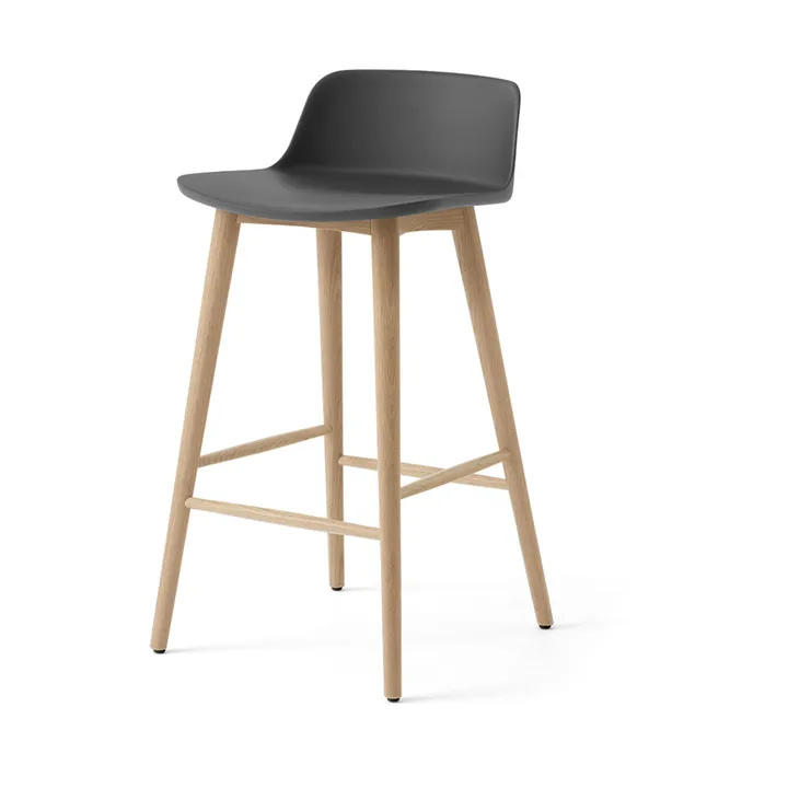 Rely HW118 bar stool - Stone grey-lacquered oak, 65 cm - &Tradition