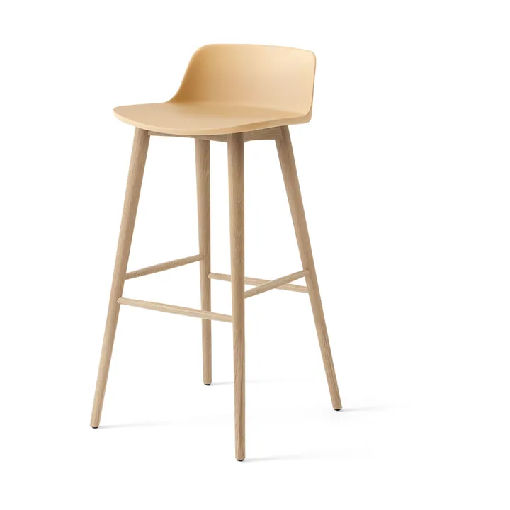 Rely HW123 bar stool - Beige sand-lacquered oak, 75 cm - &Tradition