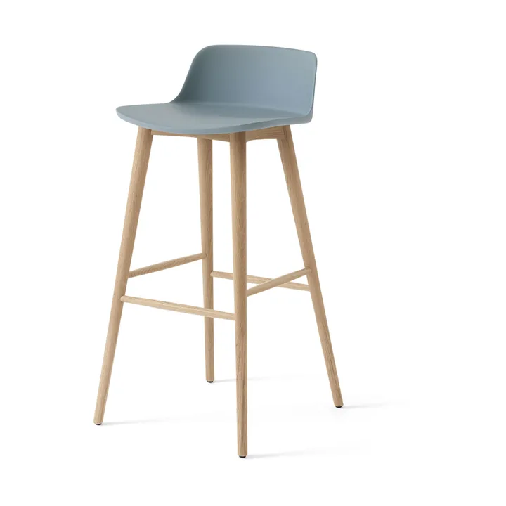 Rely HW123 bar stool - Light blue-lacquered oak, 75 cm - &Tradition