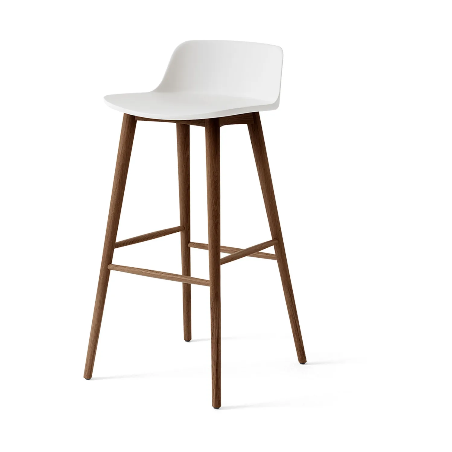 Rely HW123 bar stool, White-lacquered walnut, 75 cm &Tradition