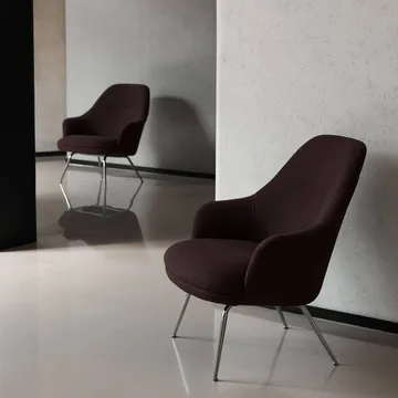 Rely HW139 lounge chair - Saxion 0397-chrome - &Tradition