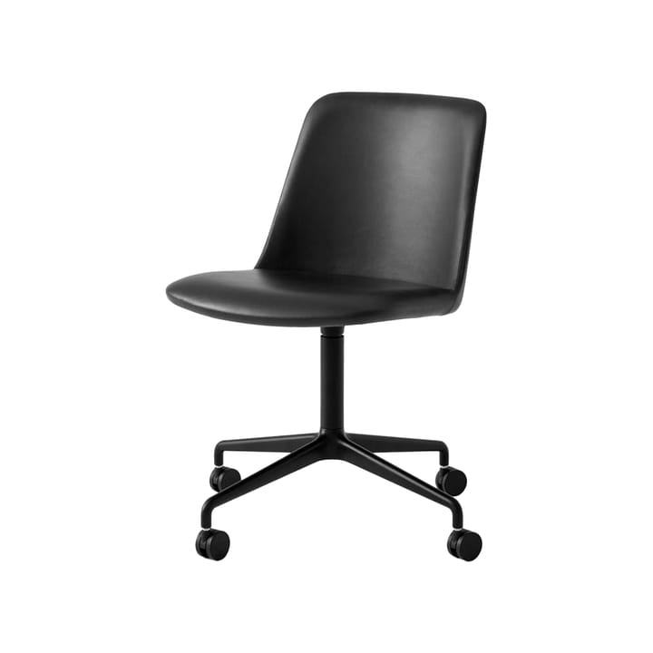 Rely HW23 office chair - Leather silk black, black base - &Tradition