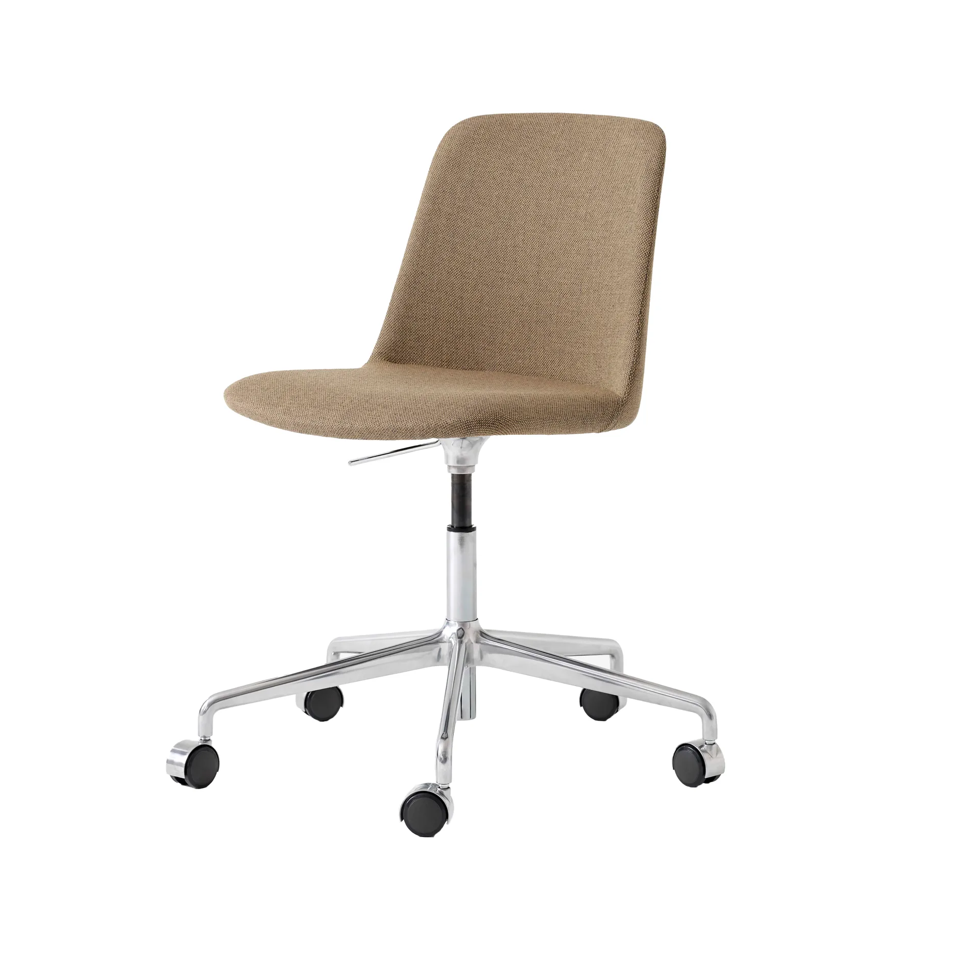 Rely HW30 office chair, Fabric re-wool 458 brown, aluminium base &Tradition