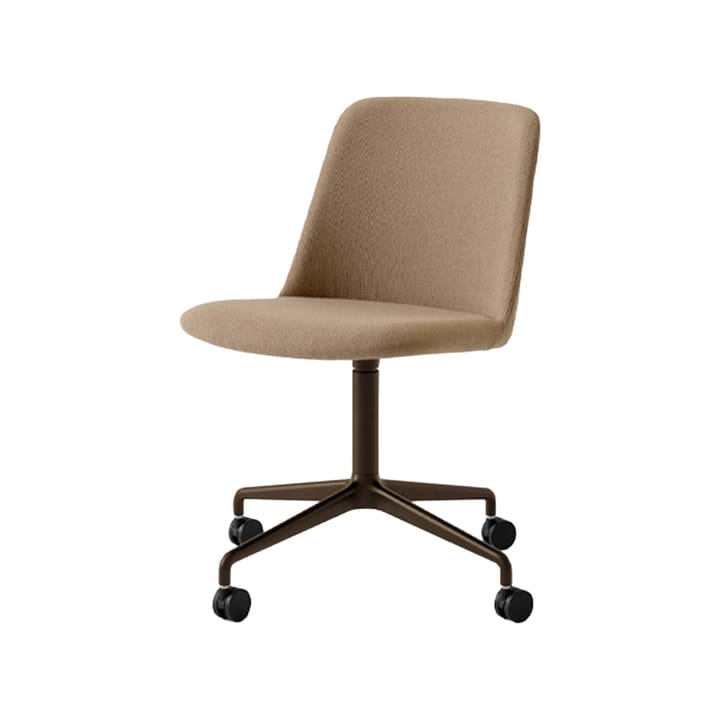 Rely HW30 office chair - Fabric re-wool 458 brown, aluminium base - &Tradition