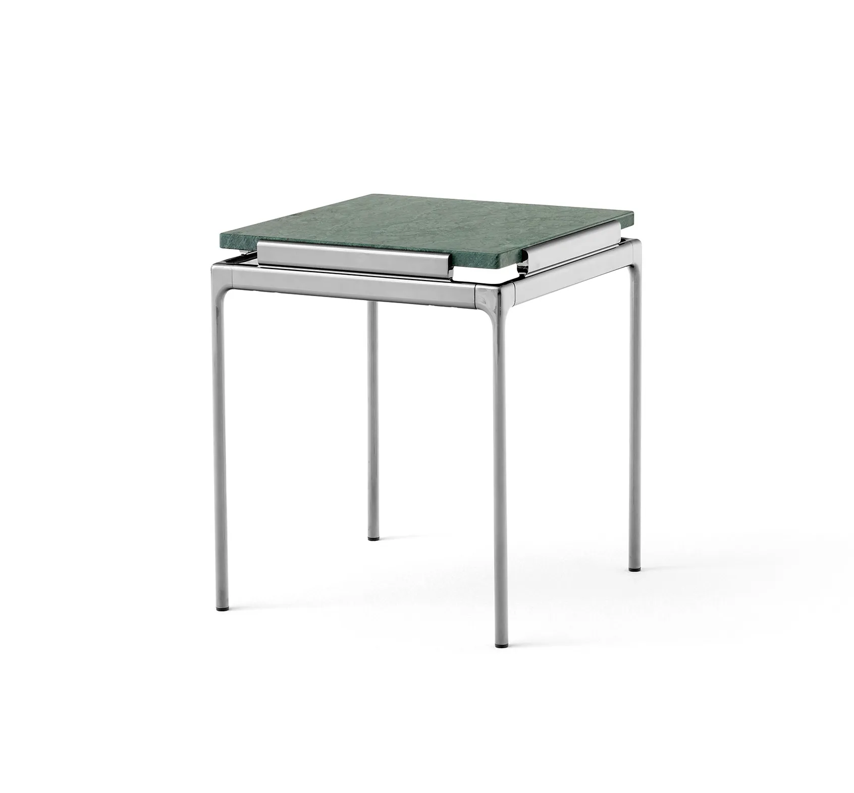 Sett LN11 side table, Verde guatemala-dark chrome &Tradition