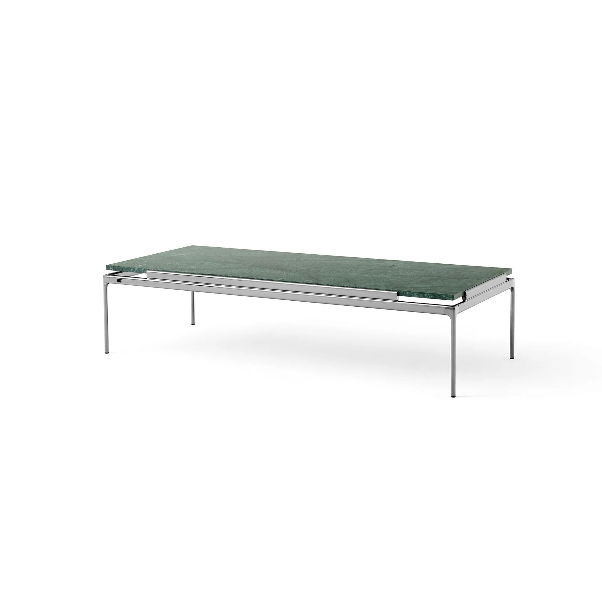 Sett LN12 coffee table, Verde guatemala-dark chrome &Tradition