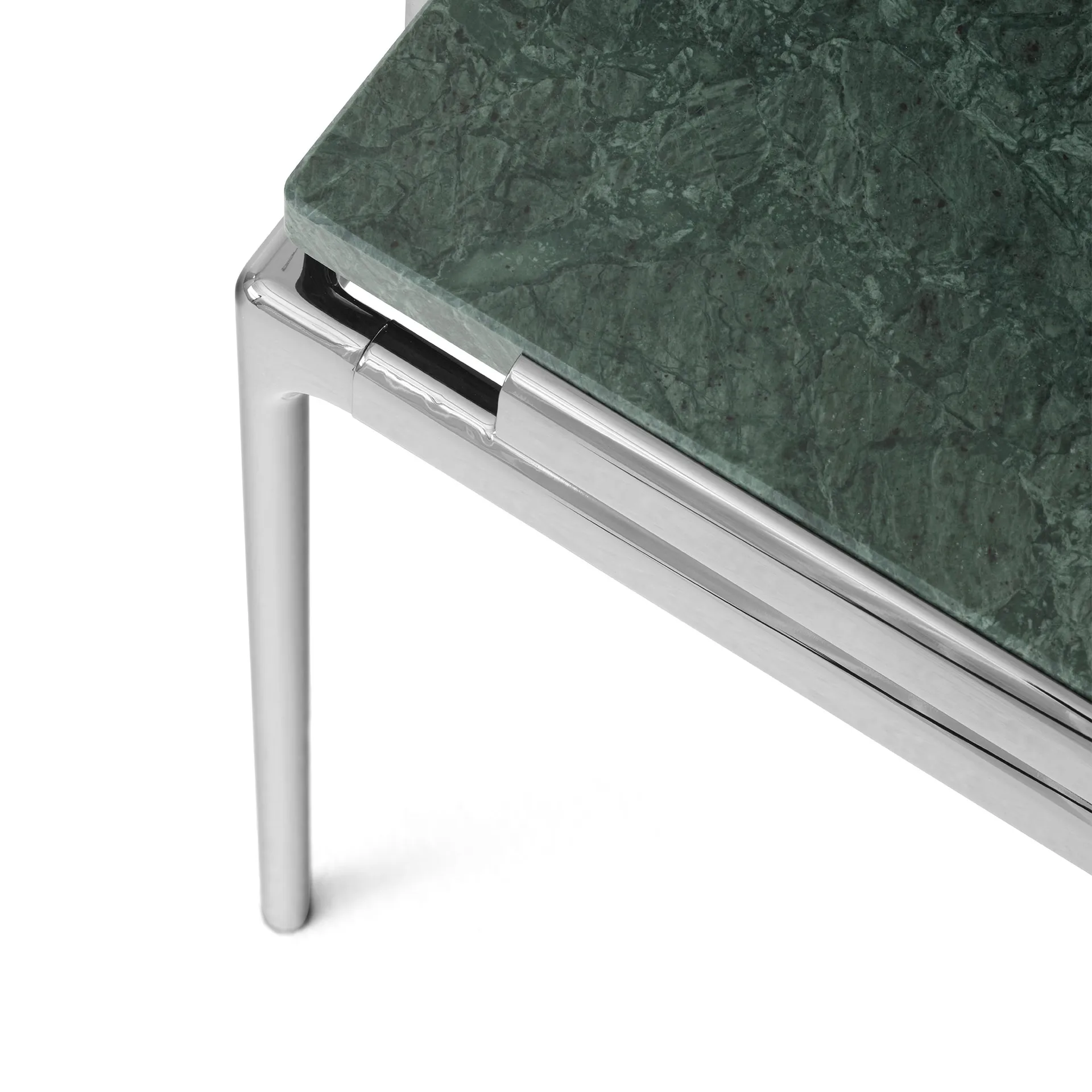 Sett LN12 coffee table, Verde guatemala-dark chrome &Tradition