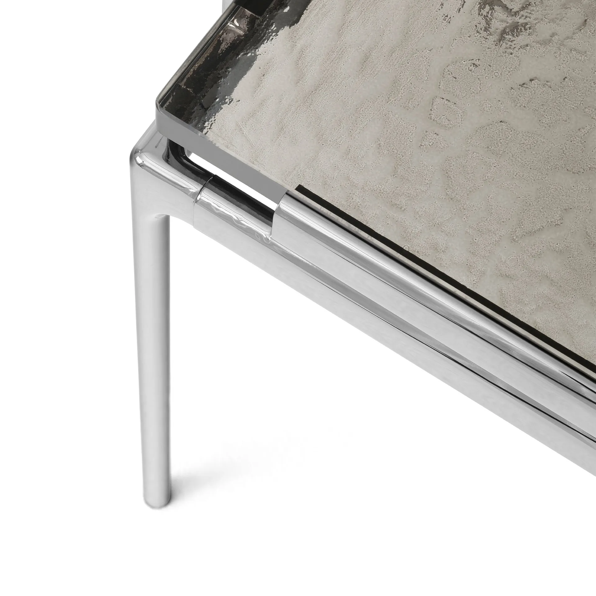 Sett LN13 coffee table, Smoked cast glass-dark chrome &Tradition