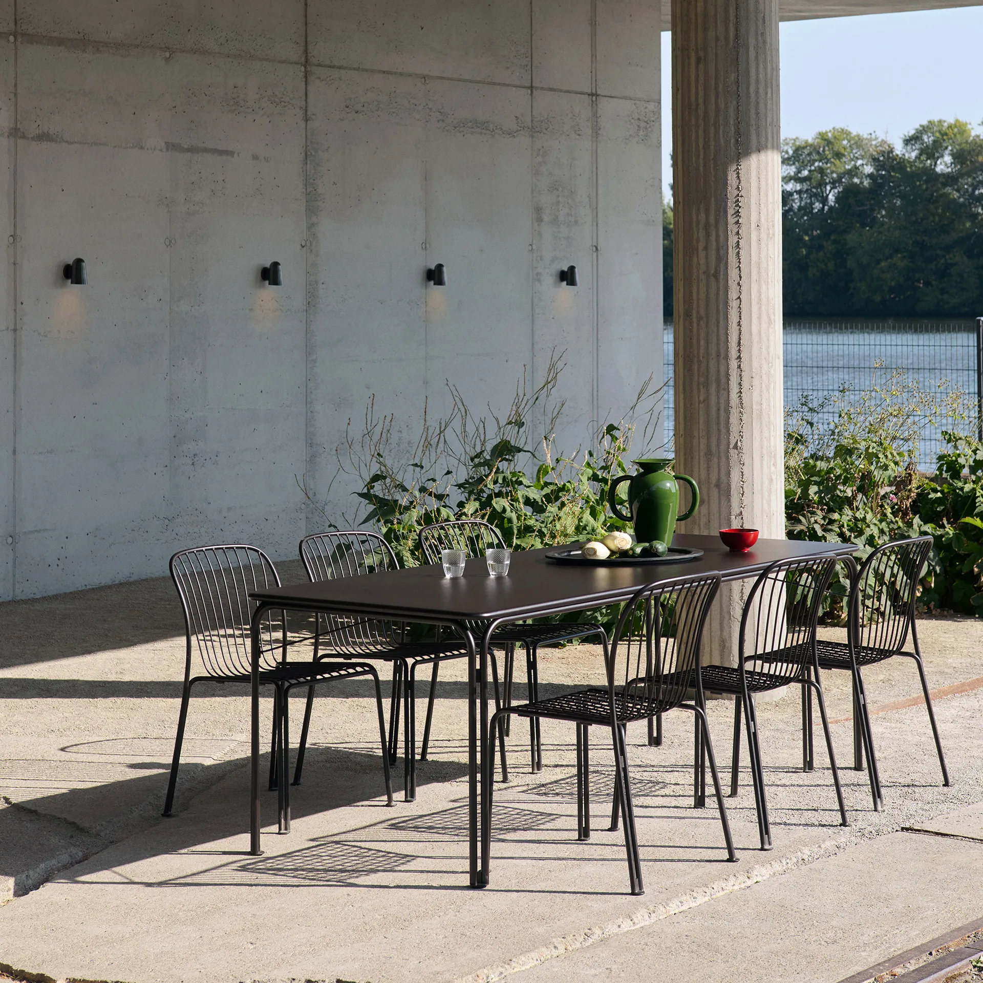 Thorvald Outdoor SC99 dining table 220 cm, Warm black &Tradition