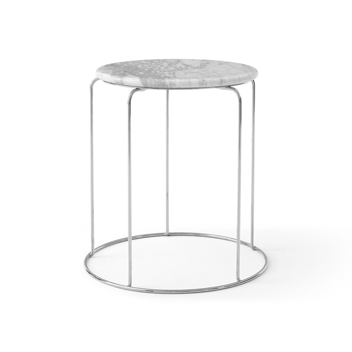 Wire Stool VP11 tabletop Ø38 cm, Marble Bianco Carrara &Tradition