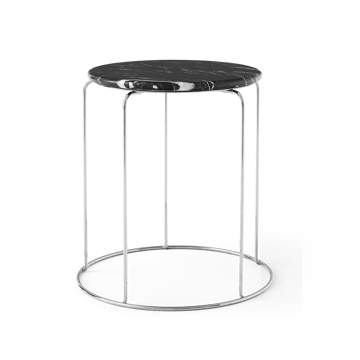 Wire Stool VP11 tabletop Ø38 cm - Marble Nero Marquina - &Tradition