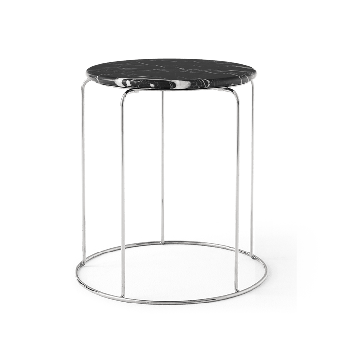 Wire Stool VP11 tabletop Ø38 cm, Marble Nero Marquina &Tradition