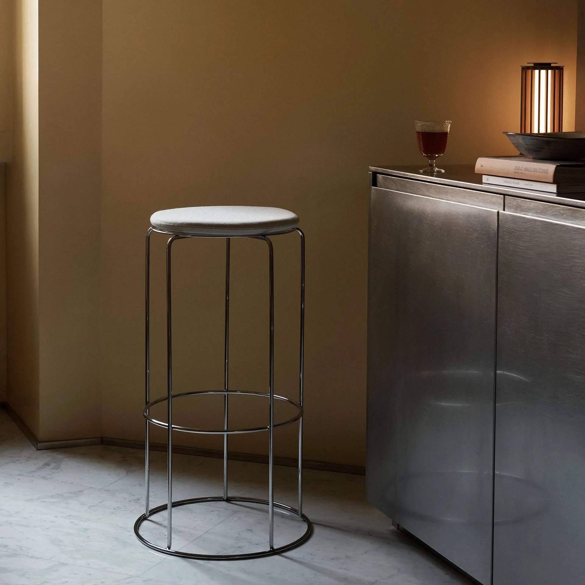 Wire VP16 bar stool, Stainless steel, 75 cm &Tradition