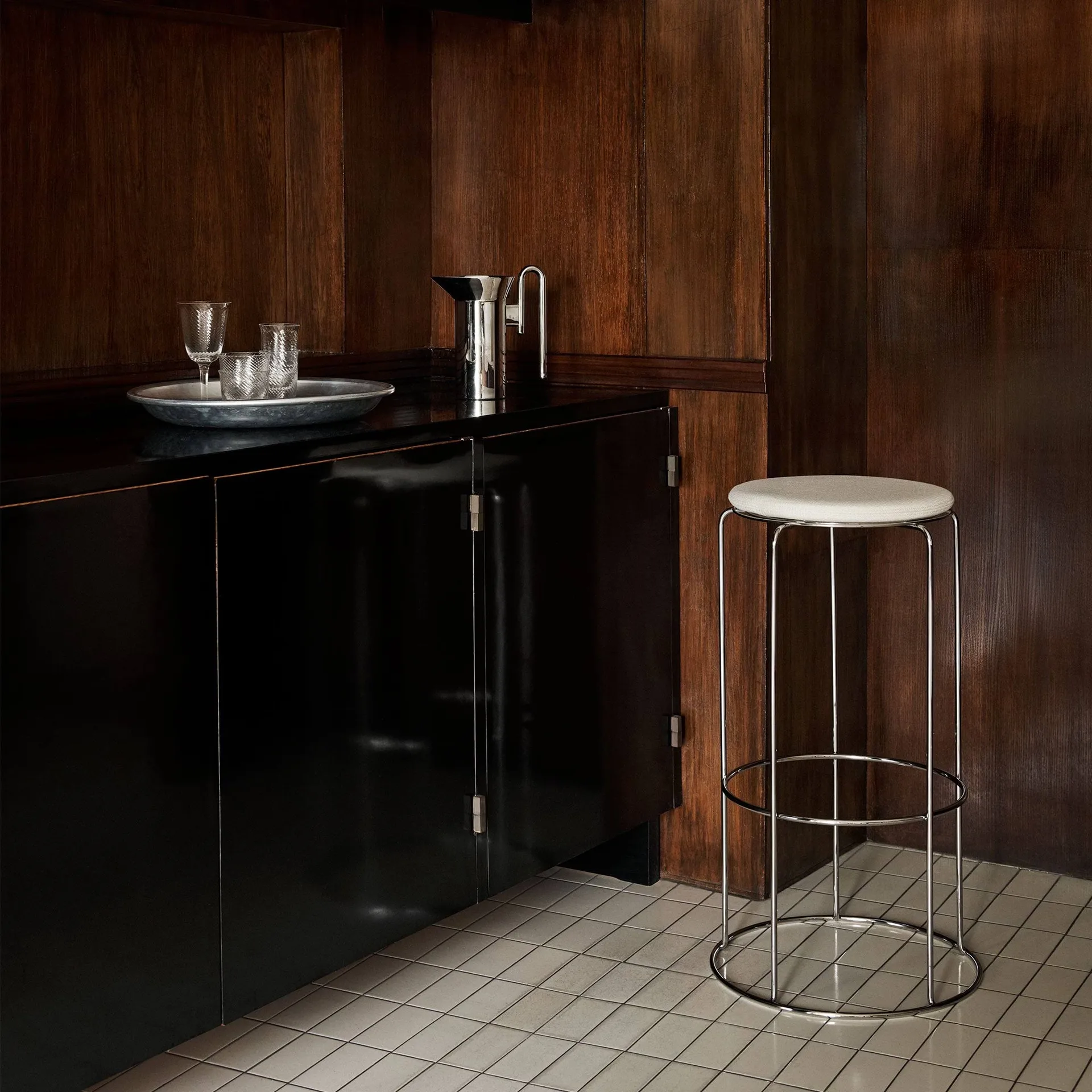 Wire VP16 bar stool, Stainless steel, 75 cm &Tradition