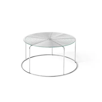 WIre VP17 coffee table - Stainless steel-glass, Ø74x36 cm - &Tradition