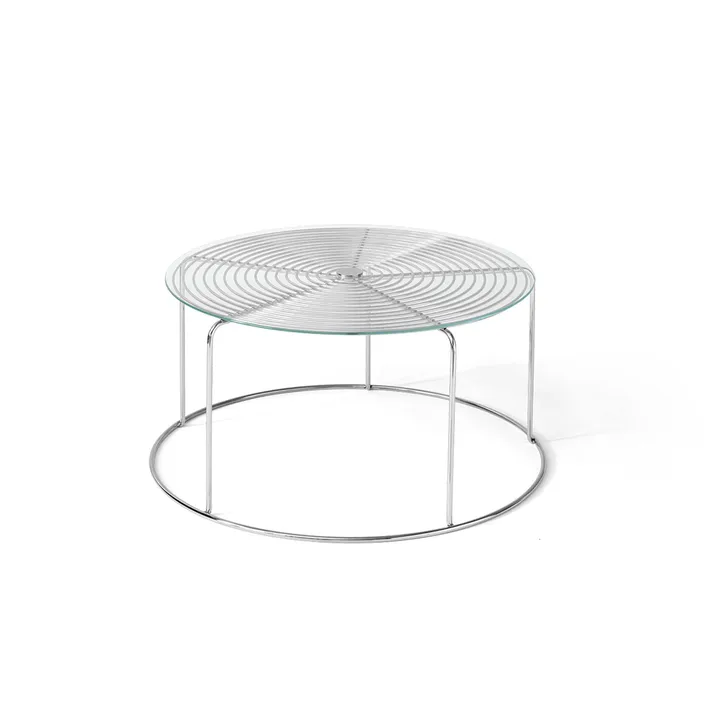 WIre VP17 coffee table - Stainless steel-glass, Ø74x36 cm - &Tradition