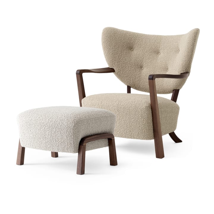 Wulff Lounge Chair ATD2 armchair incl. pouffe ATD3 - Oiled walnut-Karakorum - &Tradition