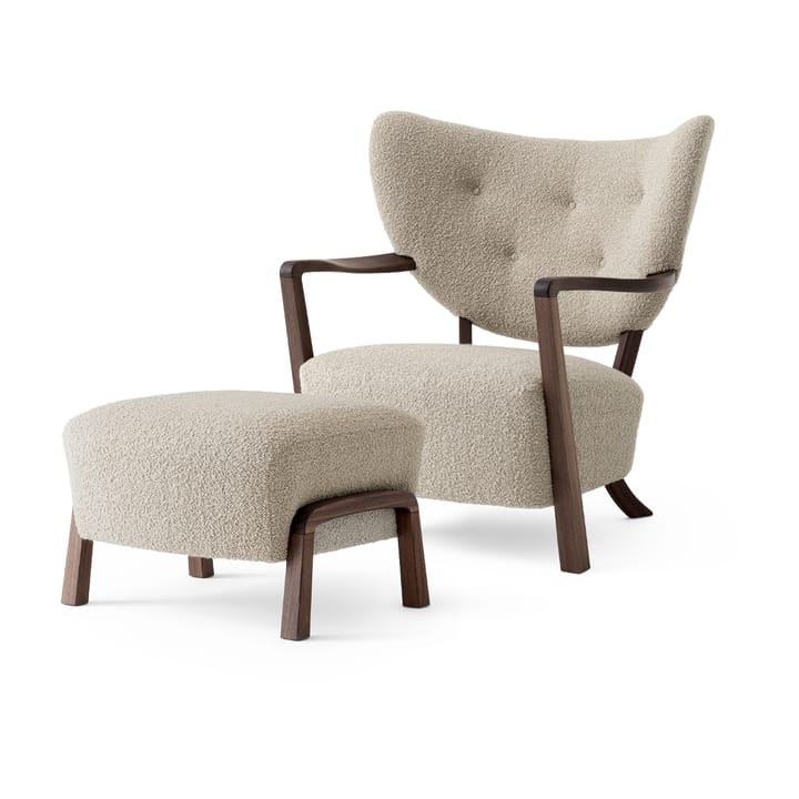 Wulff Lounge Chair ATD2 armchair incl. pouffe ATD3 - Oiled walnut-Karakorum - &Tradition