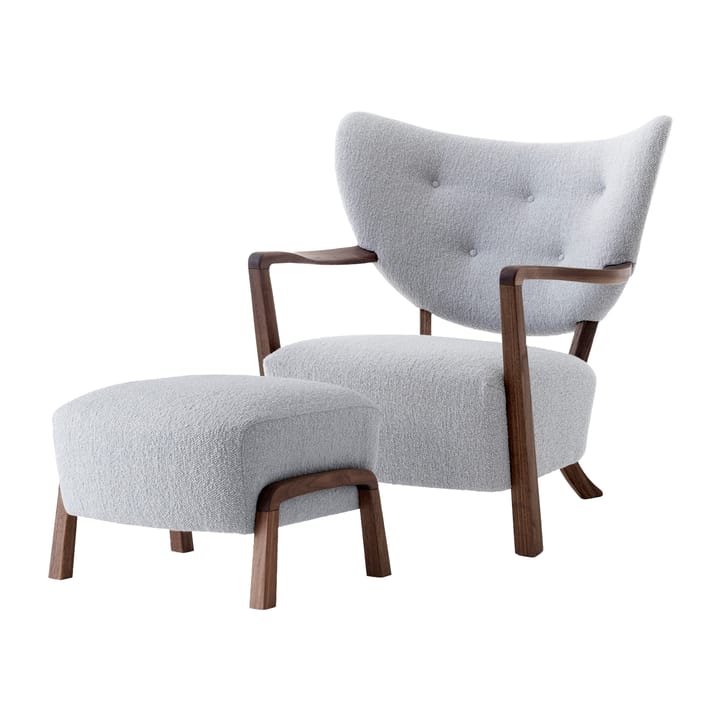 Wulff Lounge Chair ATD2 armchair incl. pouffe ATD3 - Oiled walnut-Karandash - &Tradition