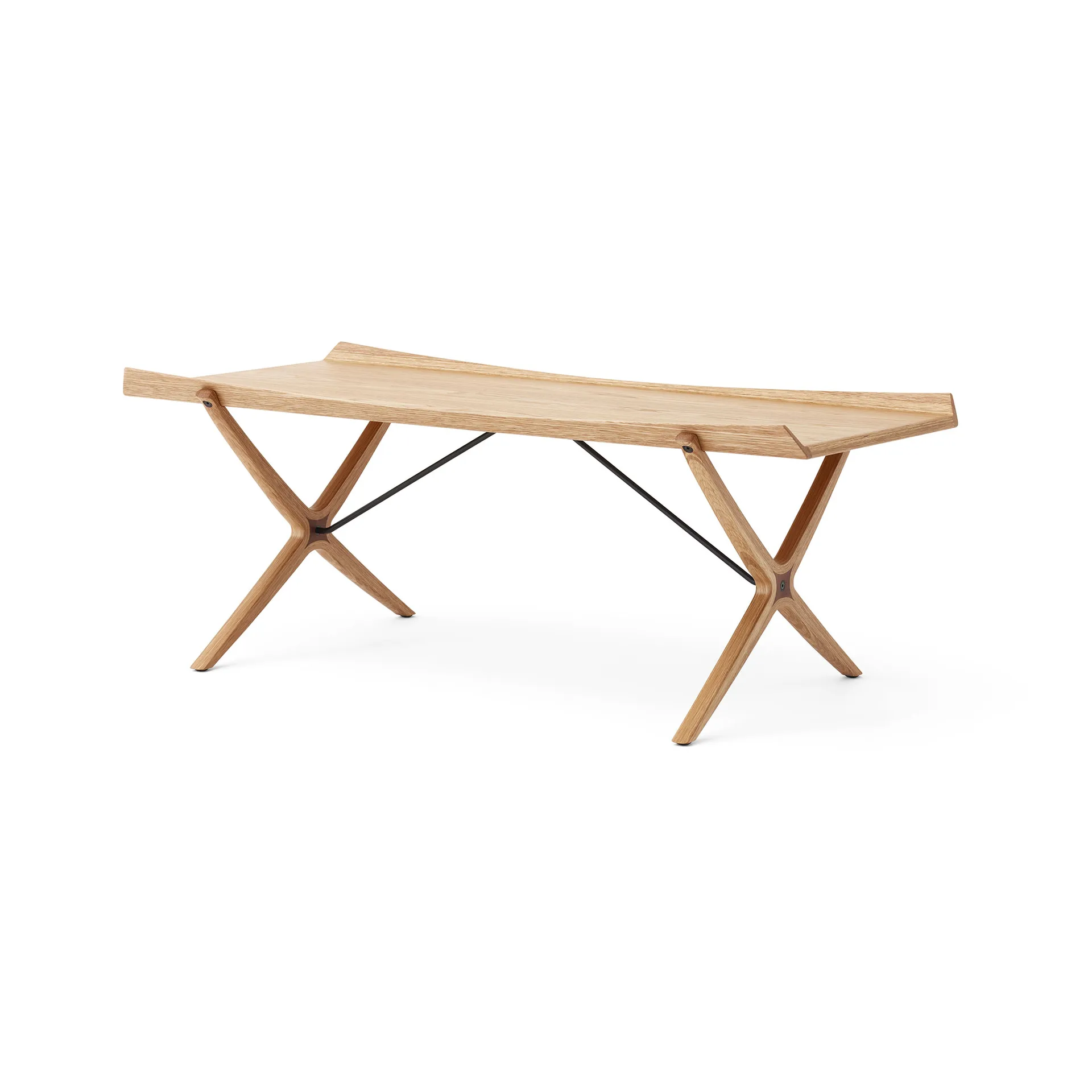 X HM13 coffee table 61x120 cm, Lacquered oak-walnut inserts &Tradition