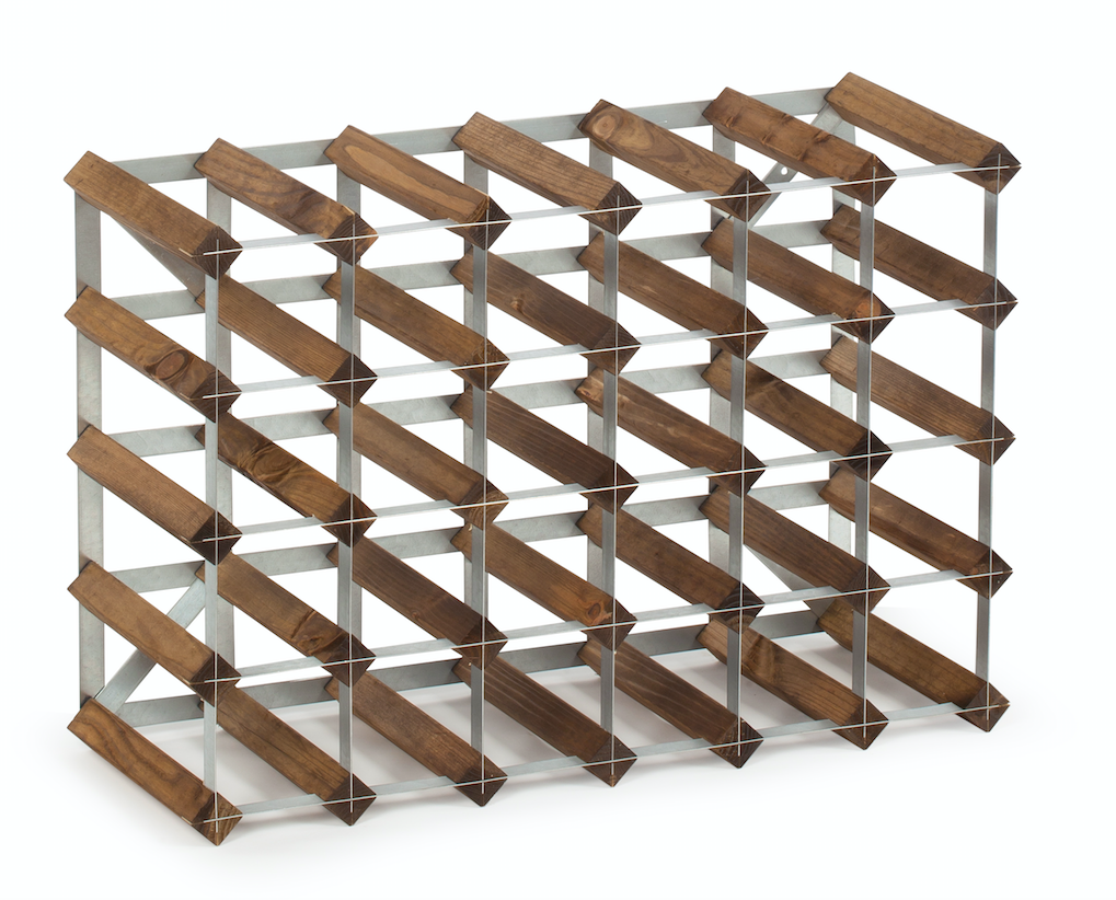 Traditional Wine racks wine rack 30 bottles expandable Dark oak