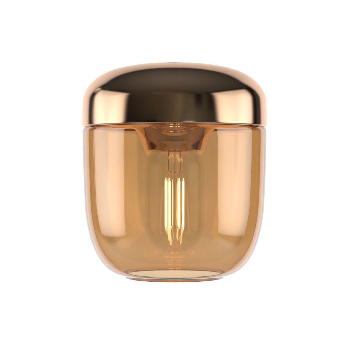 Umage Acorn lamp shade amber polished brass-amber | Scandinavian Design | Pendant lamps | Yellow