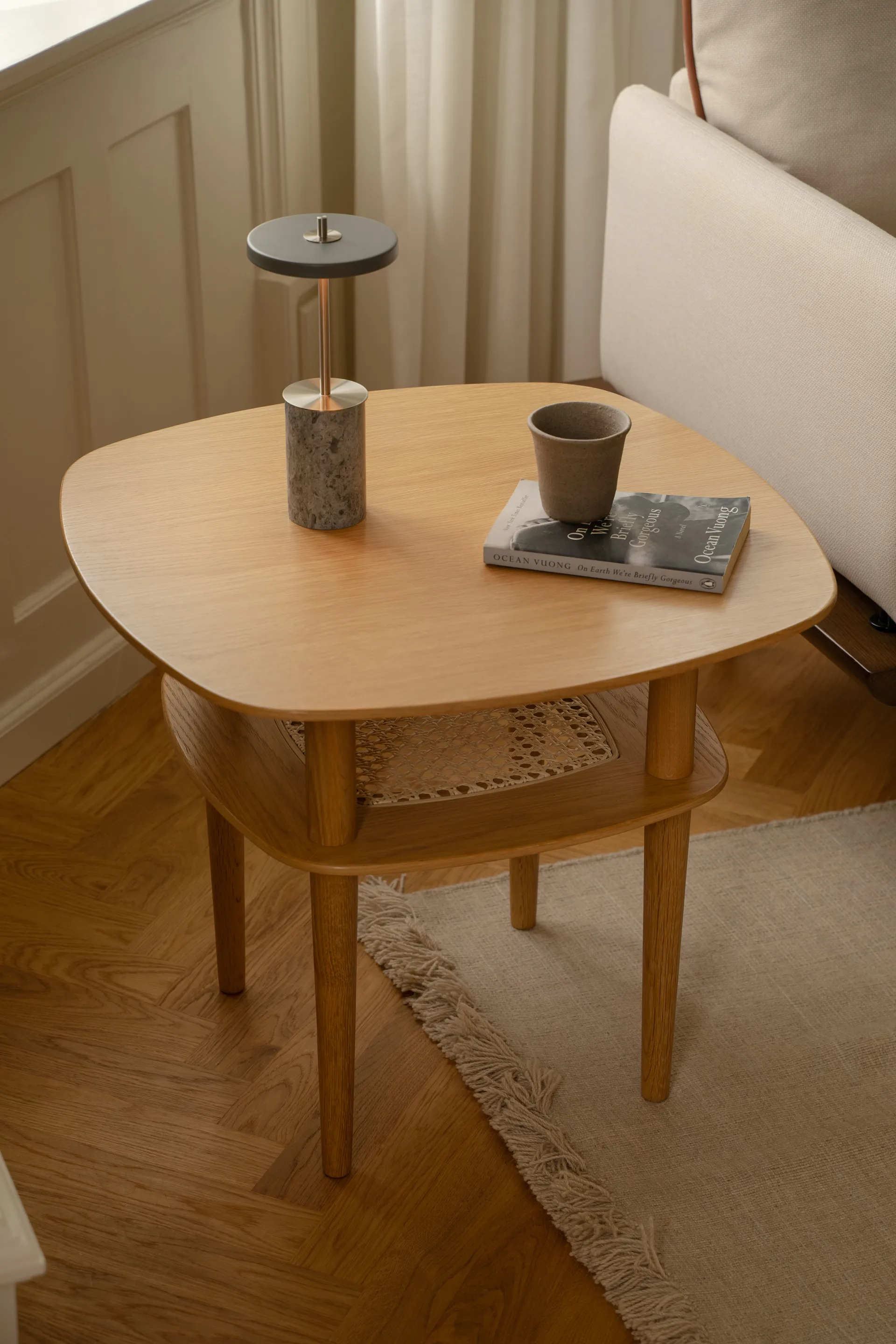 Asteria Move Mini table lamp Ø12x25,5 cm, Grey Marble-brass Umage