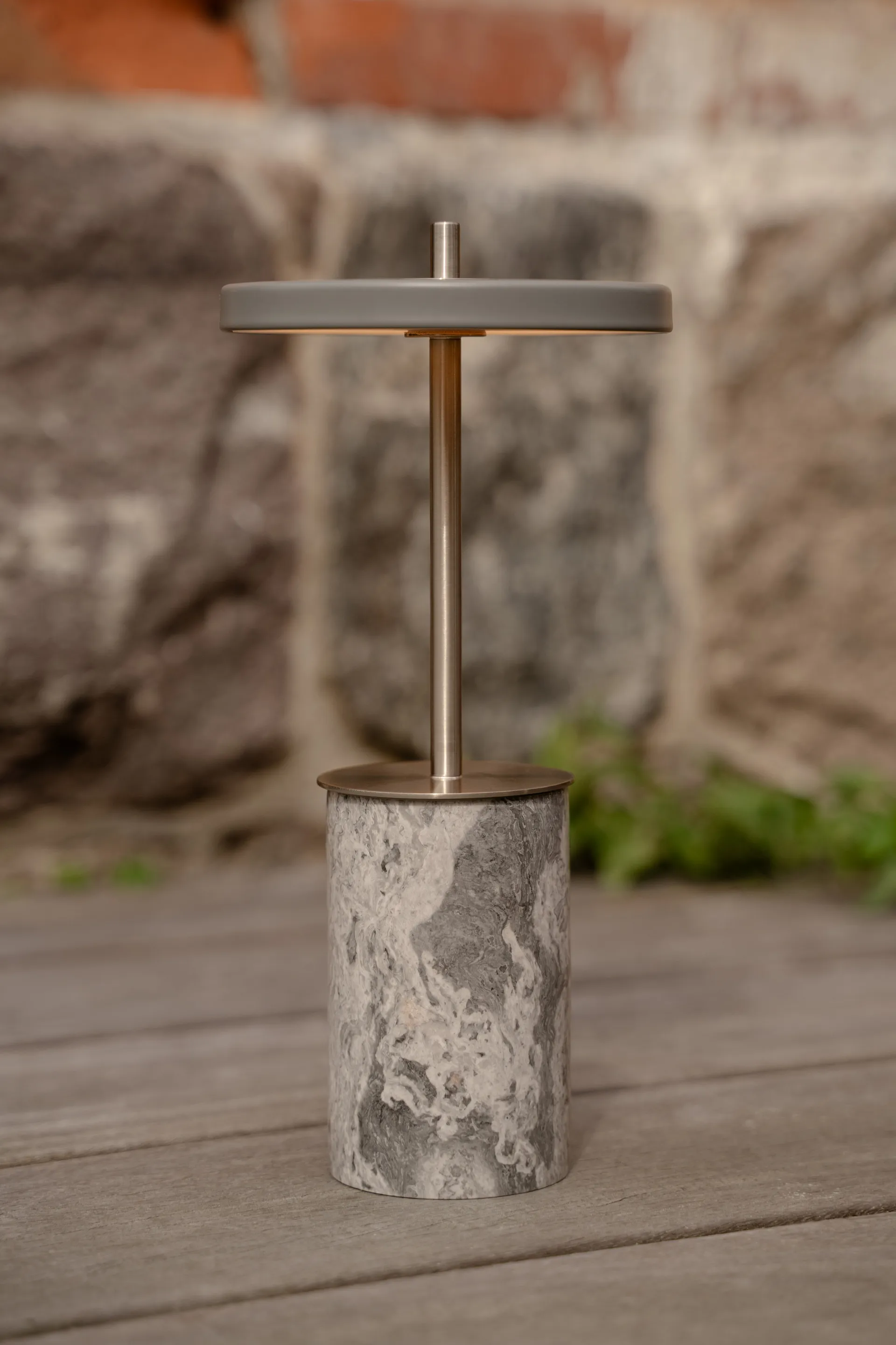Asteria Move Mini table lamp Ø12x25,5 cm, Grey Marble-steel Umage
