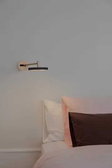 Asteria Wall wall lamp - Long, Black-brass - Umage