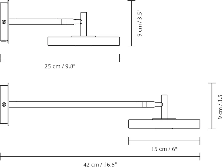 Asteria Wall wall lamp, Long, Nuance olive-brass Umage