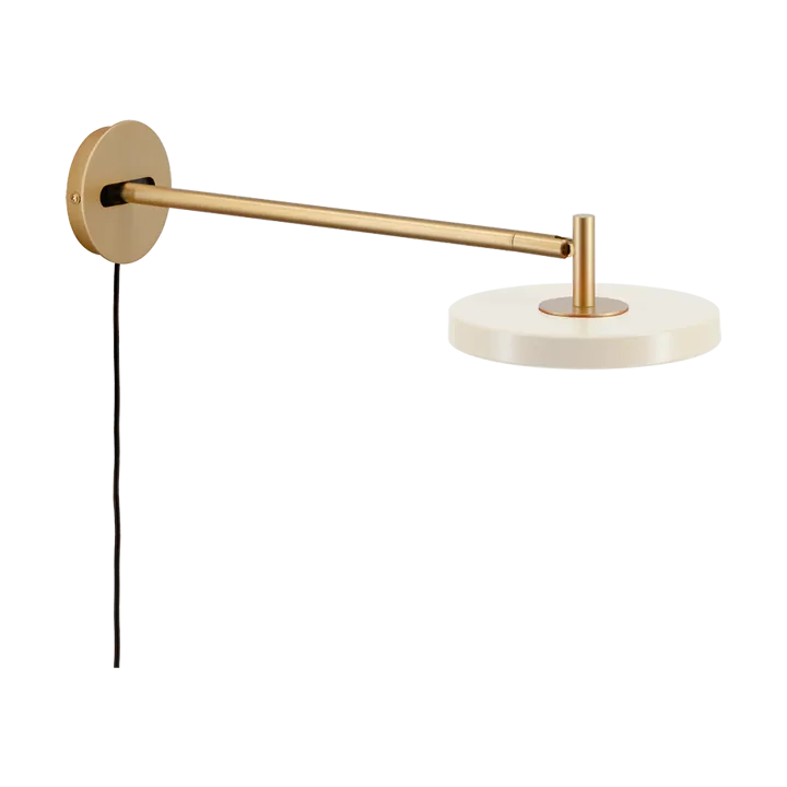 Asteria Wall wall lamp - Long, Pearl white-brass - Umage